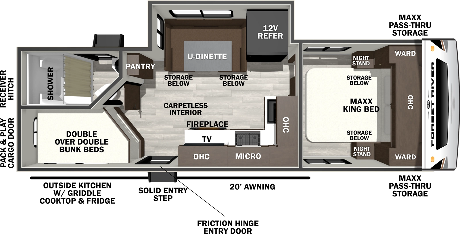 Wildcat Travel Trailers 246DBX Floorplan